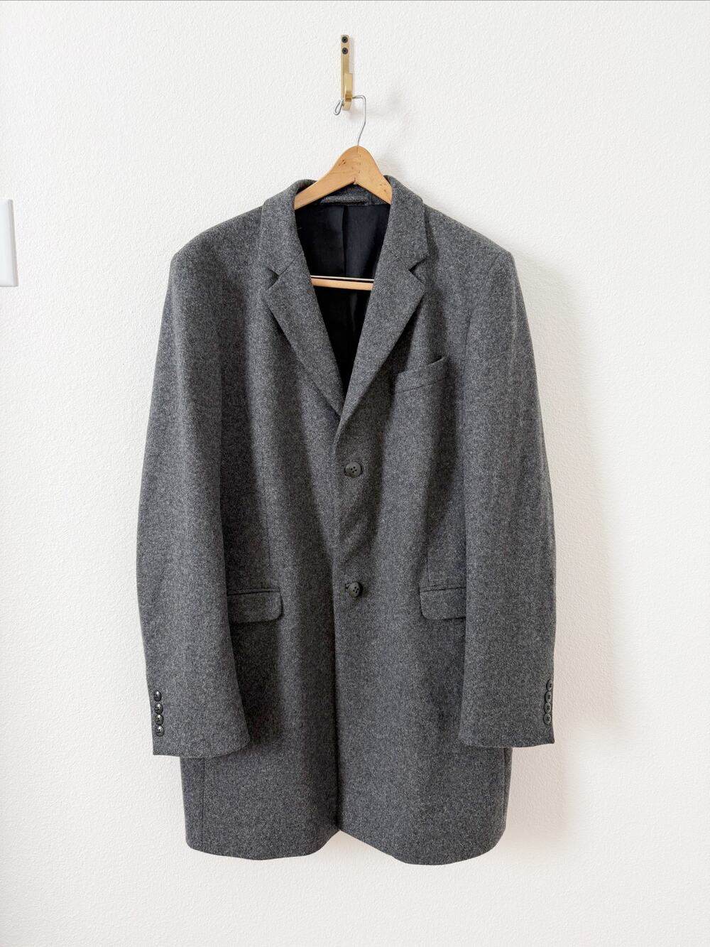 Folk Clothing Gray Wool Blend Button Front Boxy Jacket Coat US 4